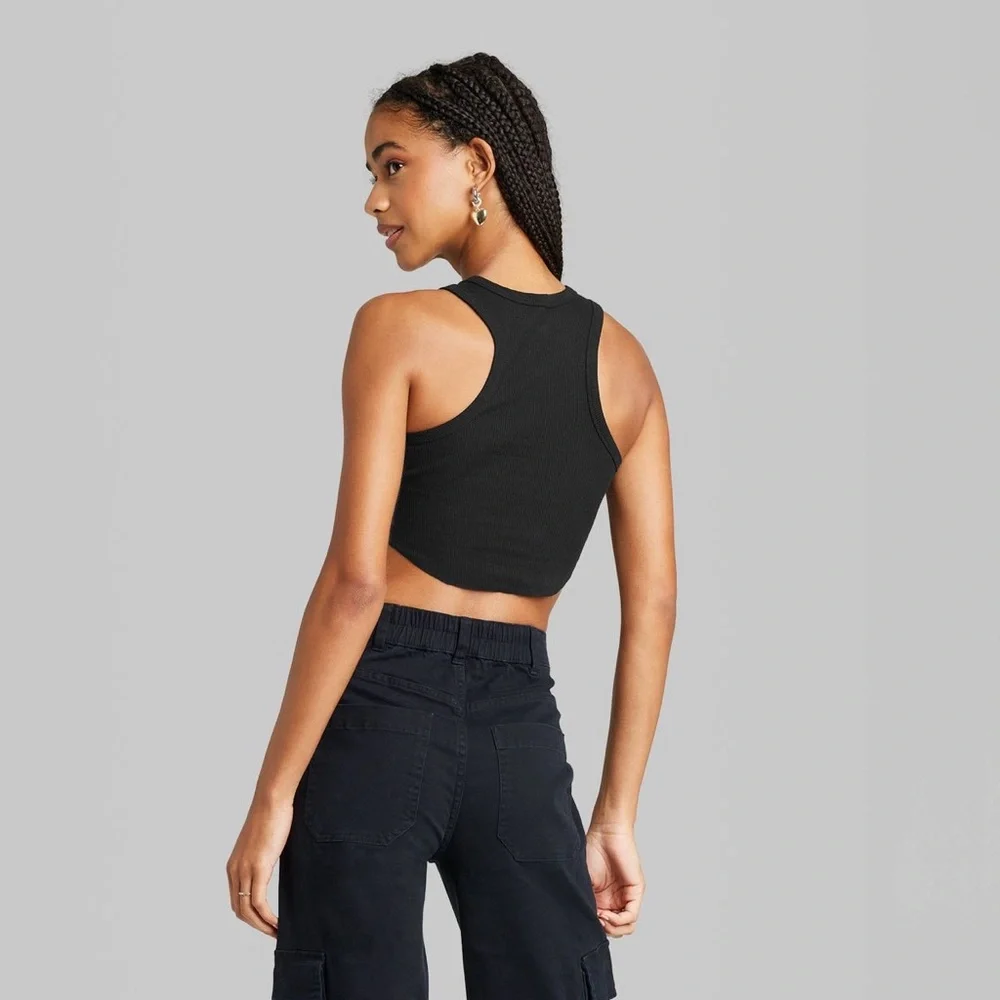 New Women’s Wild Fable black ribbed crop top - Picture 3 of 3